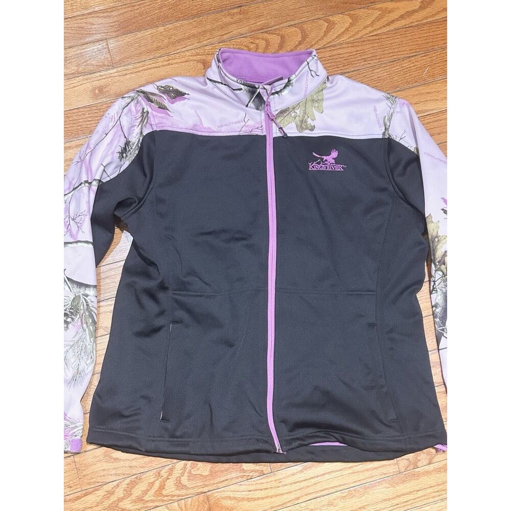 Kings River Women’s Jacket Black With Pink Camo Size L
